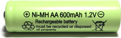 Vista 2 de AA NiMh 600mAh 1.2V Baterías recargables para luces solares de jardín (paquete de 20)