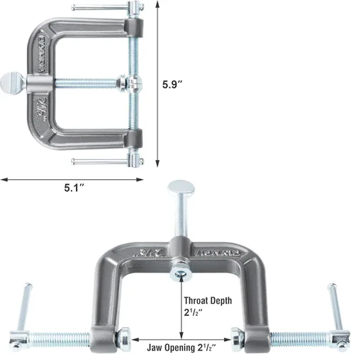 Vista 3 de Olympia Tools Abrazadera de ribete de 3 vías, 38-192, negro