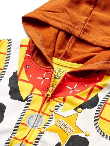 Vista 3 de Disney Disfraz de Sheriff Woody Toy Story para niños pequeños con capucha