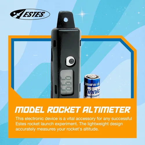 Vista 2 de Estes Altímetro 2246, rastreador de altitud modelo cohete volador, kit de accesorios para mayores de 10 años