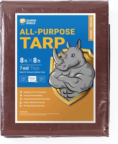 Vista 14 de GUARD SHIELD - Lona negra impermeable de 6 x 6 pies, cubierta de lona de polietileno, de servicio medio y uso general de 7 mil