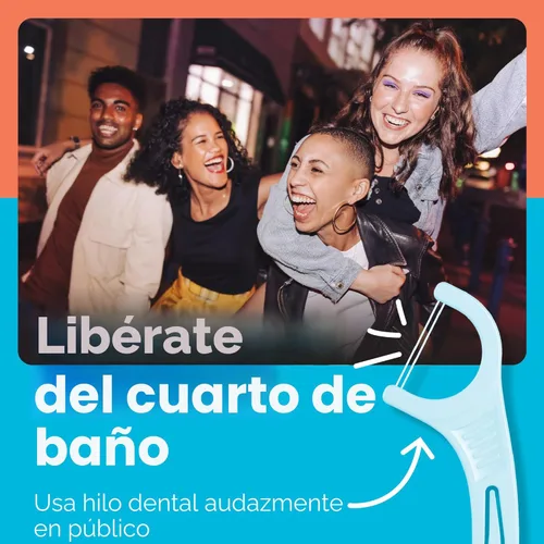 Vista 4 de Plackers Twin Line Púas de Hilo Dental, Tuffloss de Doble Línea, Fácil Almacenamiento, Sabor a Menta Fresca, 75