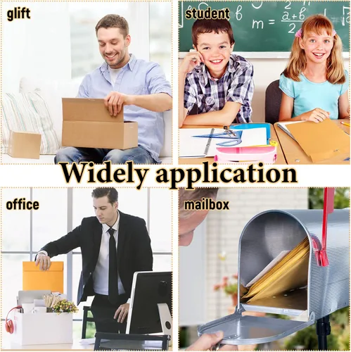 Vista 7 de Ctosree 300 sobres de manilla, sobres de cierre de papel kraft marrón a granel con cierre de cierre y sello engomado, papel pesado de 28 libras