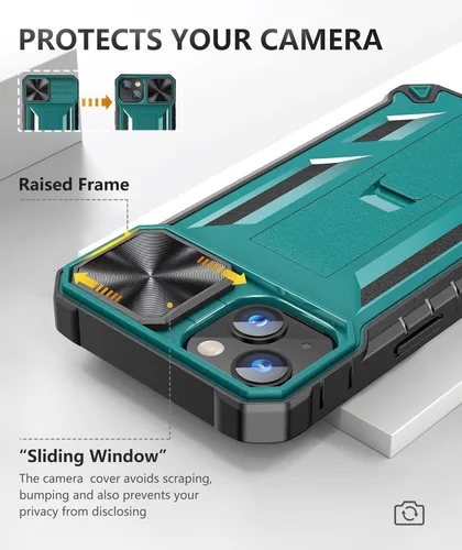 Vista 2 de SOiOS Funda para iPhone 16e 2025: Funda para iPhone 13 iPhone14 con soporte Funda protectora de grado militar a prueba de golpes TPU duradero