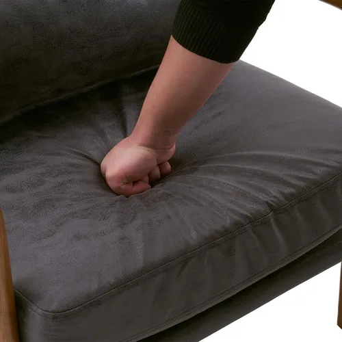 Vista 43 de Modern Accent Chairs for Living Room,Bronzing Cloth Comfy Reading Chair Leisure Armchairs with Pillow,Lounge Single Sofa Vanity Chair for Dark Grey