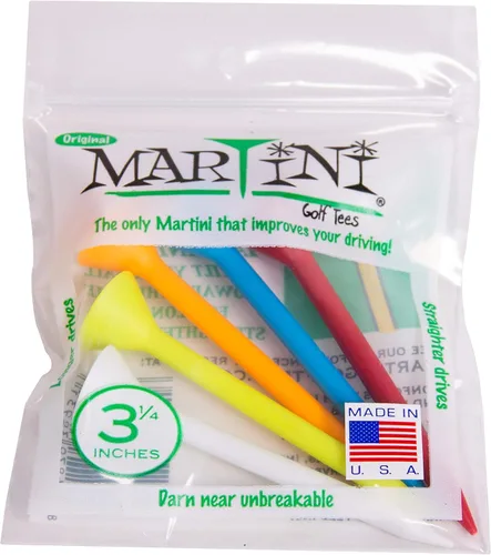 Martini, paquete de 5 tees de Golf plásticos y durables de 3-1/4 pulgadas (colores surtidos), normal