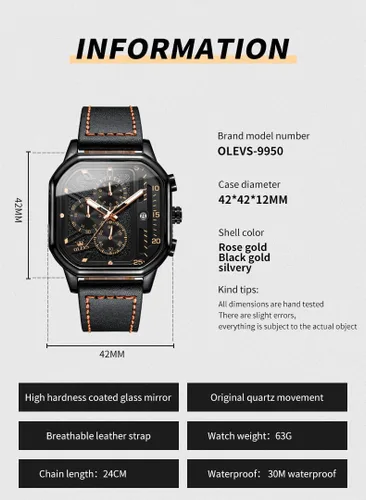 Vista 6 de OLEVS Reloj de Pulsera Elegante para Hombre, Relojes de Correa de Silicona para Hombre, Reloj Cronógrafo Pro Diver de Acero Inoxidable, Reloj