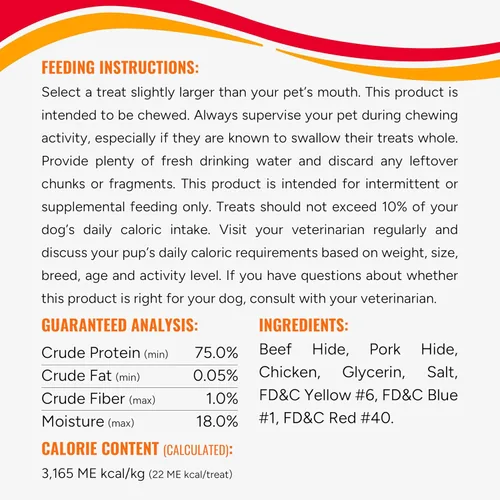 Vista 7 de Good 'n' Fun Giros de triple sabor para todos los perros, 70 unidades, trata a tu perro con masticables de larga duración hechos con piel de res