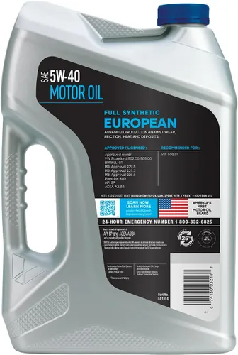 Vista 3 de Valvoline Aceite de motor sintético SAE 5W-40 para vehículos europeos de 5 cuartos de galón, caja de 3