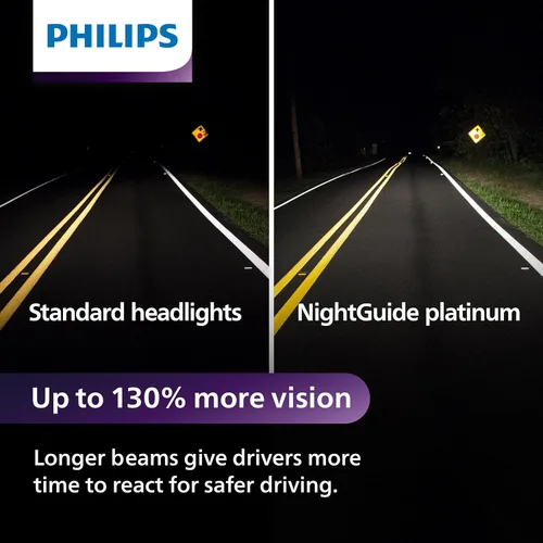 Vista 3 de Philips Automotive Lighting H7 NightGuide Platinum - Bombilla de repuesto para faros delanteros, se adapta a posiciones seleccionadas de luz alta