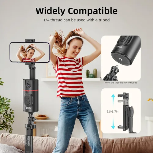 Vista 7 de Soporte de teléfono de seguimiento automático de cara, trípode magnético de seguimiento de cara con rotación de 360 grados con soporte y control