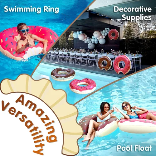 Vista 4 de DMAR Flotador de piscina con forma de dona, tubo y anillo para playa y piscina