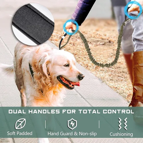 Vista 6 de BUMBIN Arnés para perros medianos sin tirones, arnés táctico para perro, con asa, arnés de chaleco ajustable para perro, correa elástica de 6 pies