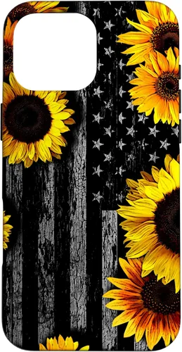 Vista 18 de American Flag with Sunflowers Case for iPhone 17