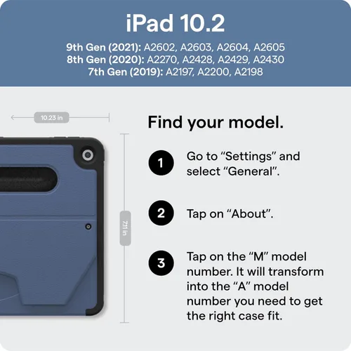 Vista 2 de ZUGU CASE Funda protectora para iPad de 7ª / 8ª / 9ª generación de 10.2 pulgadas (2021/2020/2019), diseño protector, delgado y elegante, soporte