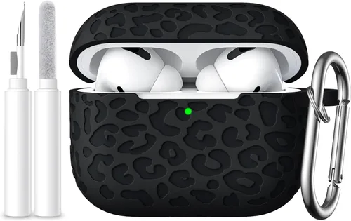 Funda compatible con AirPods Pro 2 con grabado de leopardo APPro2-Negro