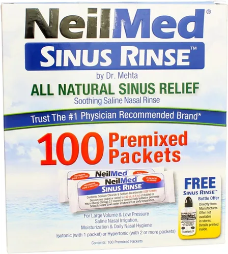 NeilMed Sinus Rinse All Natural Relief - Paquetes de repuesto premezclados 100 unidades cada uno (paquete de 3)
