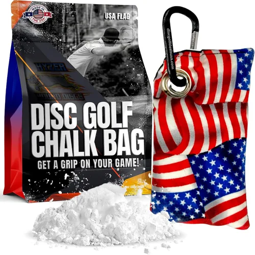HYZER HOUND DISCS Disc Golf Chalk Bag | Seca tus manos en el calor del verano | Se fija a la bolsa con un mosquetón | Mejora el agarre de tu mano