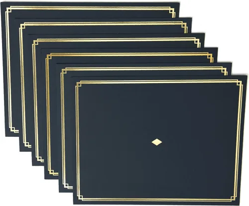 Vista 7 de Gartner Studios Kit de certificado, 60 soportes negros para certificados y 60 papeles de certificado de lámina dorada, certificados de lámina dorada