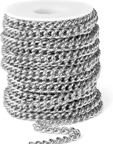 Vista 26 de Rollo de cadenas coloridas de acero inoxidable de 66 pies, acero inoxidable 304 de 0.059 pulgadas de acero inoxidable 304, cadenas trenzadas