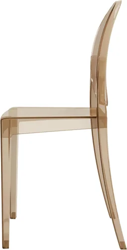 Vista 9 de Sillas apilables de acrílico fantasma para eventos, juego de 4 (ámbar)