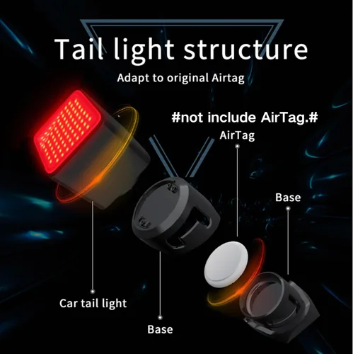 Vista 4 de TUYA - Luz trasera inteligente para bicicleta, sensor de encendido/apagado automático y freno, luz trasera de bicicleta con señal de dirección