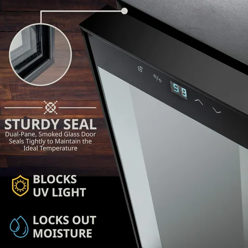 Vista 8 de Ivation Refrigerador de vino con compresor de 18 botellas con sistema de refrigeración de control inteligente de aplicación Wi-Fi Refrigerador