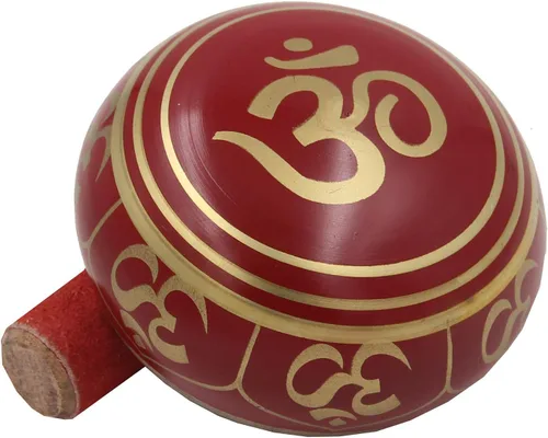 Vista 3 de DharmaObjects Relajante Yoga Meditación Om Peace Singing Bowl/Cojín de Seda/Juego de mazo de palisandro
