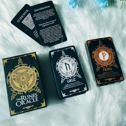 Vista 4 de Han Yu Bowen Oracle Cards - Baraja de tarot de runas de doble color para principiantes con significados
