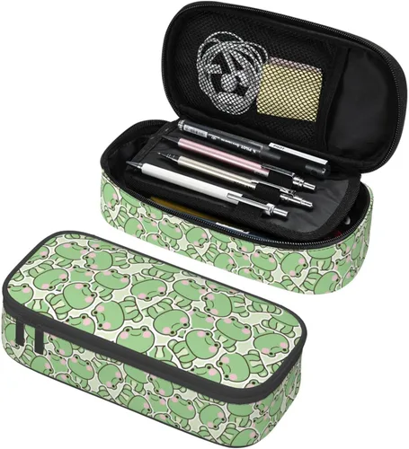Vista 24 de Estuche para lápices negro y blanco místico con mariposa, estuche para lápices con compartimentos con cremallera para niños, adolescentes