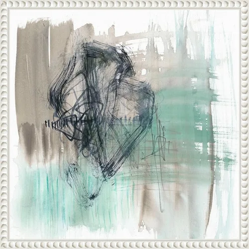 Vista 12 de Amanti Art Framed Canvas Wall Art 16x16 Scribble Scrabble II by Jennifer Goldberger, Framed Wall Art Canvas, Abstract Artwork, Traditional Decor