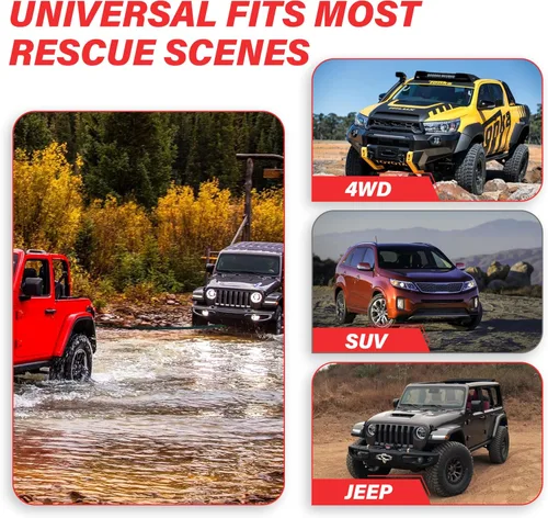 Vista 7 de TYT Kit de Cuerda Sintética para Cabrestante - 1/2" x 92' con 32000 lbs de Resistencia, Funda Protectora, Gancho de Servicio Pesado y Correa