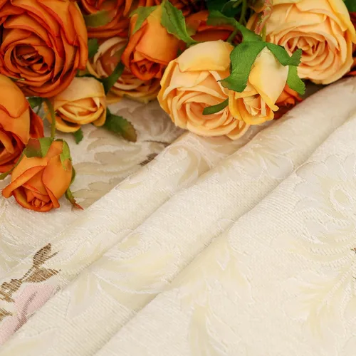 Vista 8 de OOKSEN Mantel rectangular de encaje estilo rústico de granja, mantel jacquard bordado vintage oblongo, para cocina, comedor, Navidad, boda, fiesta