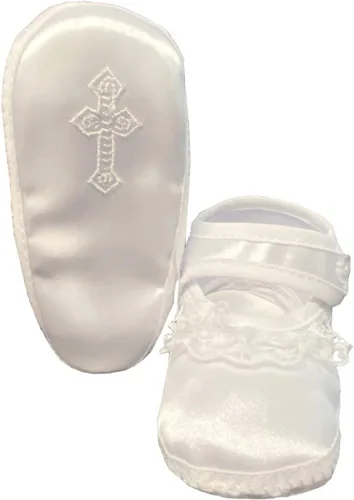 Pink Princess Zapatos de bautismo para bebé niñas - Blanco Bebé Bautizo Zapatos Bebé Botines Recién Nacido - Zapatos de Bautizo para Nina