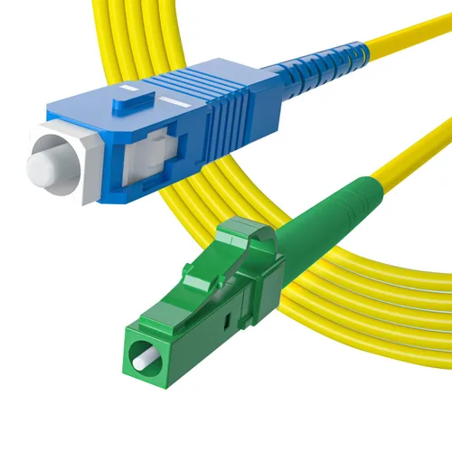 10Gtek Cable de conexión de fibra - LC/APC a SC OS2 Monomodo Jumper Simplex 9/125 LSZH Cable de fibra óptica, 32.8 ft (32.8 pies)