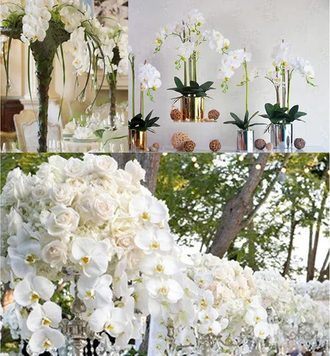 Vista 6 de Phalaenopsis - Flores artificiales de 32 pulgadas, 6 piezas de orquídeas artificiales para decoración del hogar (6 unidades)