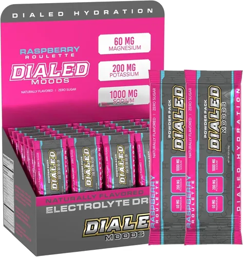 Polvo de electrolitos – Ruleta de frambuesa – Paquetes de polvo de hidratación con electrolitos, hidratación sin azúcar para atletas, keto, vegano,