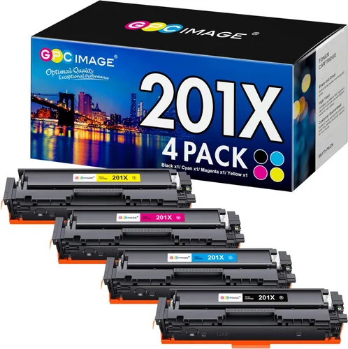 GPC Image Cartucho de tóner compatible para HP 201X CF400X 201A CF401X CF402X CF403X CF400A compatible con LaserJet Pro MFP M277dw Toner M252dw