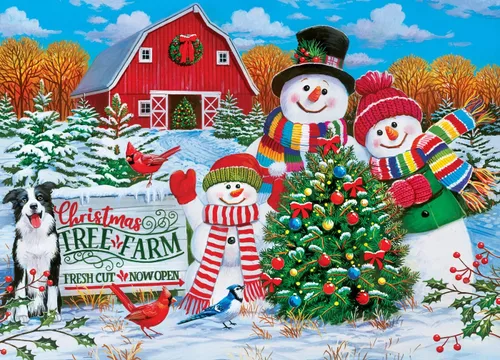 Vista 2 de MasterPieces Rompecabezas de Navidad de 1000 piezas, granja de árboles navideños, 19.25 x 26.75 pulgadas