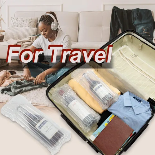 Vista 3 de Bolsas protectoras para botellas de vino, equipaje para viajes en avión, paquete de 18 unidades inflables, para envío de botellas de licor, embalaje