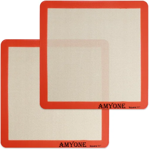 Vista 19 de Alfombrillas de silicona para hornear, 2 alfombrillas redondas de silicona para molde de pasteles de 9 pulgadas, antiadherentes reutilizables