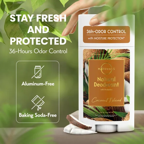 Vista 2 de Desodorante natural para mujer (Coconut Island) - Sin aluminio, sin bicarbonato de sodio sin aluminio