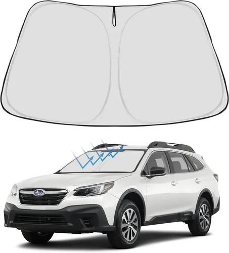 Vista 255 de Proadsy Parasol para parabrisas Rivian R1S 2022-2025 2026 de 4 capas plegable, protector de parasol frontal que bloquea los rayos UV, mantiene