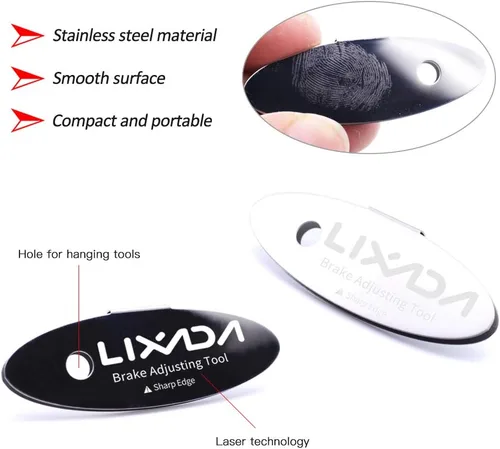 Vista 2 de Lixada Pastillas de freno de disco de 1/2/4 piezas Herramienta de ajuste de pastillas de bicicleta Asistente de montaje Pastillas de freno de disco