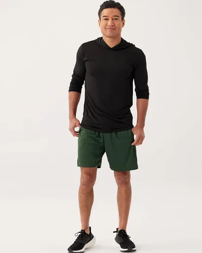 Vista 2 de Paquete de 3 Sudadera con capucha deportiva para hombre de ajuste seco con absorción de humedad y manga larga