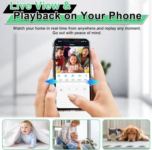 Vista 3 de Cámara oculta WiFi con control de aplicación, cámara espía con detección de movimiento, cámara de seguridad interior para el hogar, oficinas