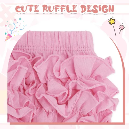 Vista 4 de Durio Bloomers para niñas pequeñas, fundas de pañales con volantes para niñas, lindos pantalones cortos de algodón para niñas