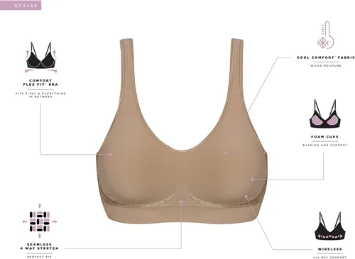 Vista 5 de Bali Women's Comfort Revolution Wireless, ComfortFlex Fit Full-Coverage Bra, Df3488