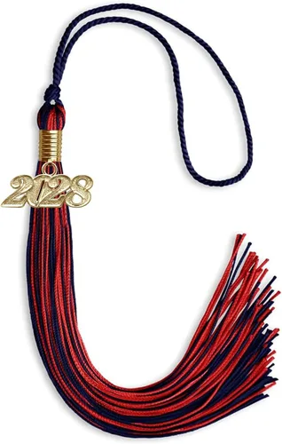 Vista 79 de Endea Graduation - Borla de doble color mixto con fecha dorada (negro/dorado antiguo, 2021)