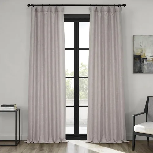 Vista 17 de HPD Half Price Drapes - Cortinas de lino sintético para sala de estar (1 panel) - 100W X 84L - Cortinas texturizadas extra anchas oscurecedoras